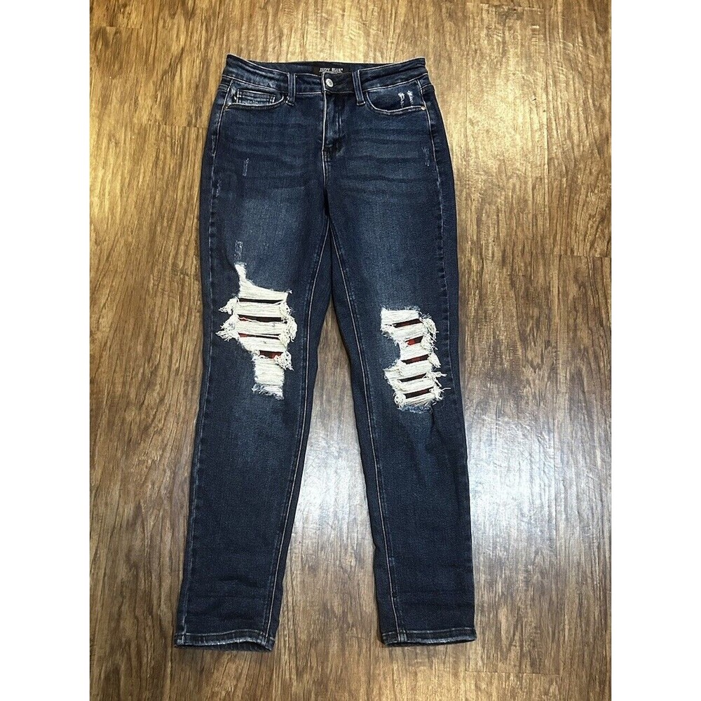 Judy Blue Boyfriend Fit Jeans Women's 5/27 ( 27x 30)  Stretch Denim Distressed